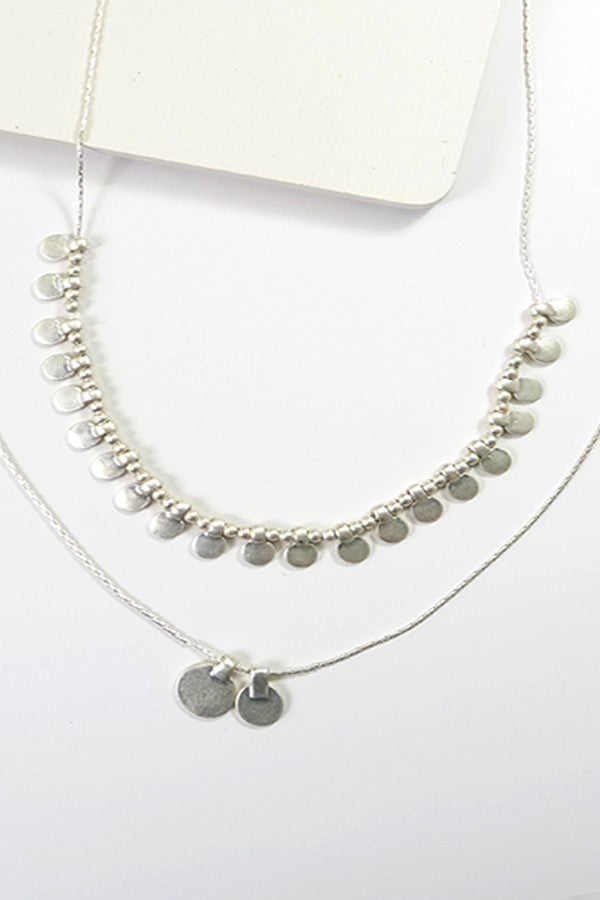 Double layered disc necklace | 250145438