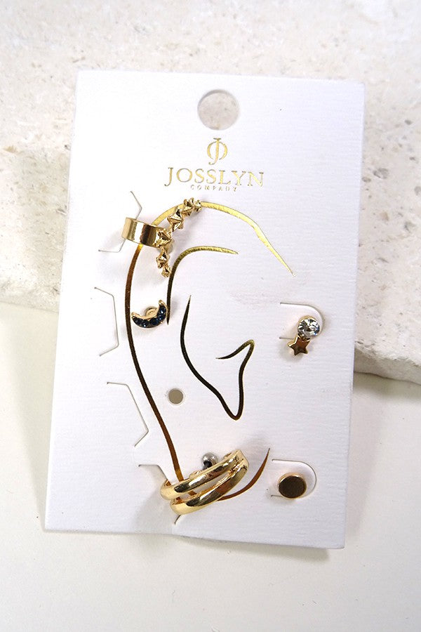MOON AND STARS CONSTELLATION EARRING SET | 260394708