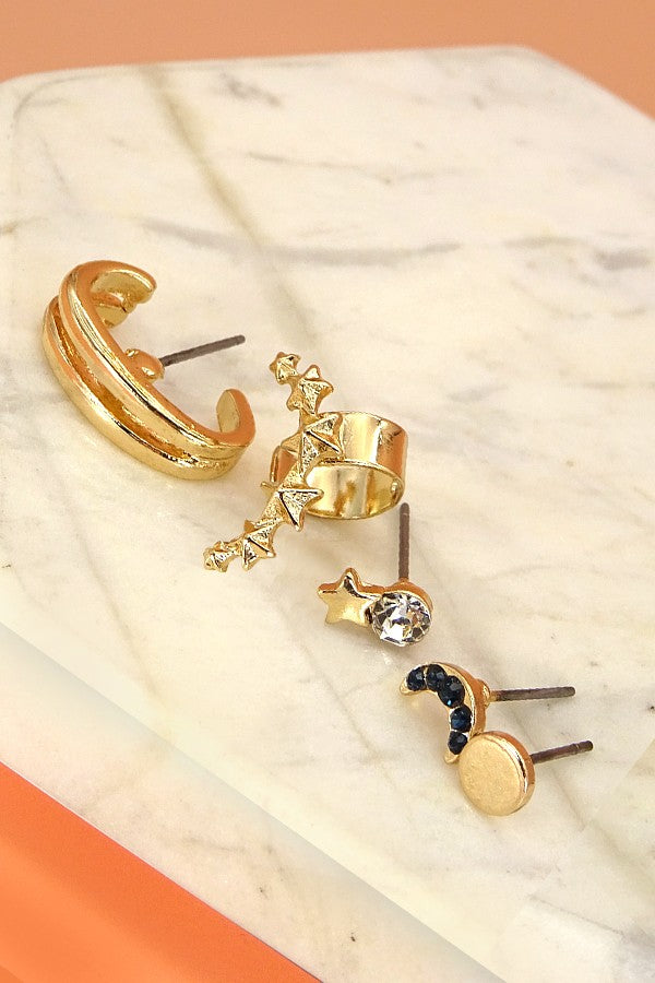 MOON AND STARS CONSTELLATION EARRING SET | 260394708