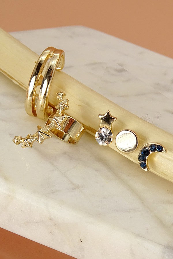 MOON AND STARS CONSTELLATION EARRING SET | 260394708