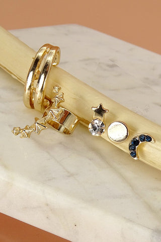 MOON AND STARS CONSTELLATION EARRING SET | 260394708