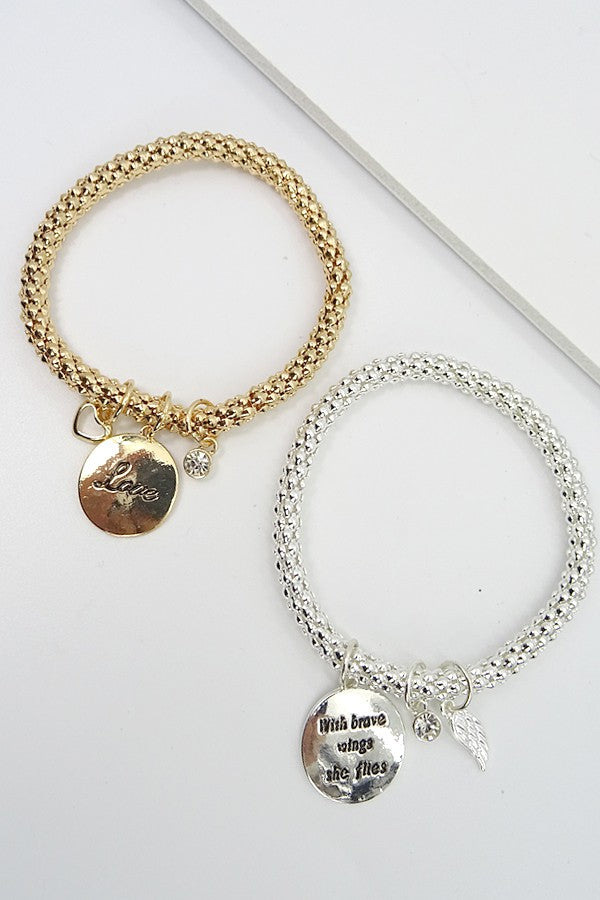 WING CHARM STRETCH CHAIN BRACELET | 51B20117