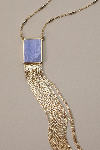 Line Chain Tassel and Pendant Necklace | 510190117