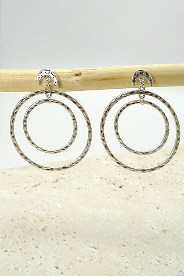 Double circle hammered worn gold & silver  | 51E80202