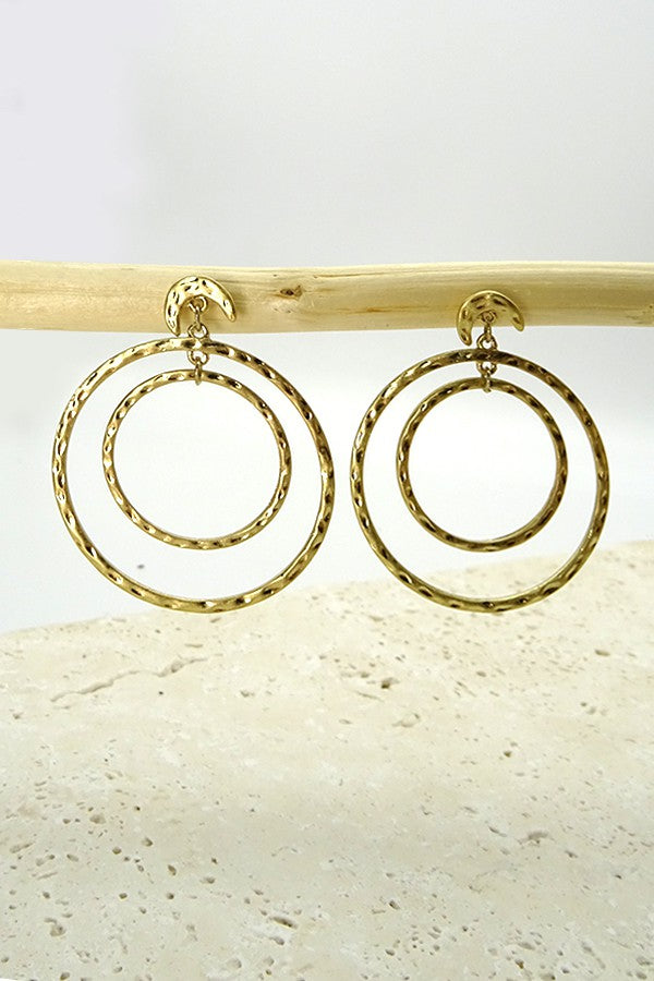 Double circle hammered worn gold & silver  | 51E80202