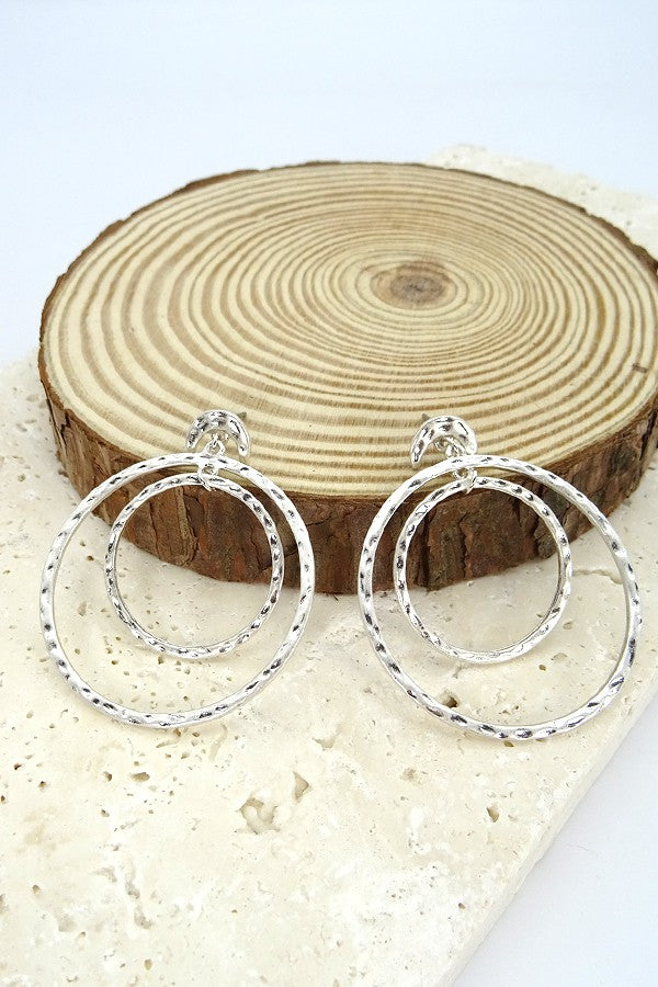 Double circle hammered worn gold & silver  | 51E80202