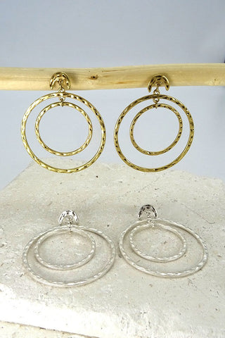 Double circle hammered worn gold & silver  | 51E80202