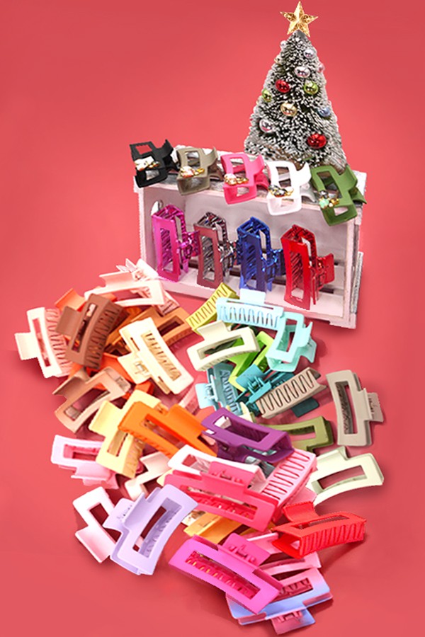 JUMBO CLASSIC HAIR CLAW CLIPS 12PCS PACK | 21H0244-12 Pack