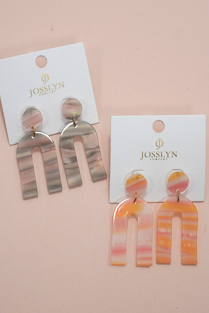 U-RAINBOW SHAPE WITH MULTI COLOR  DROP EARRING | 40E001