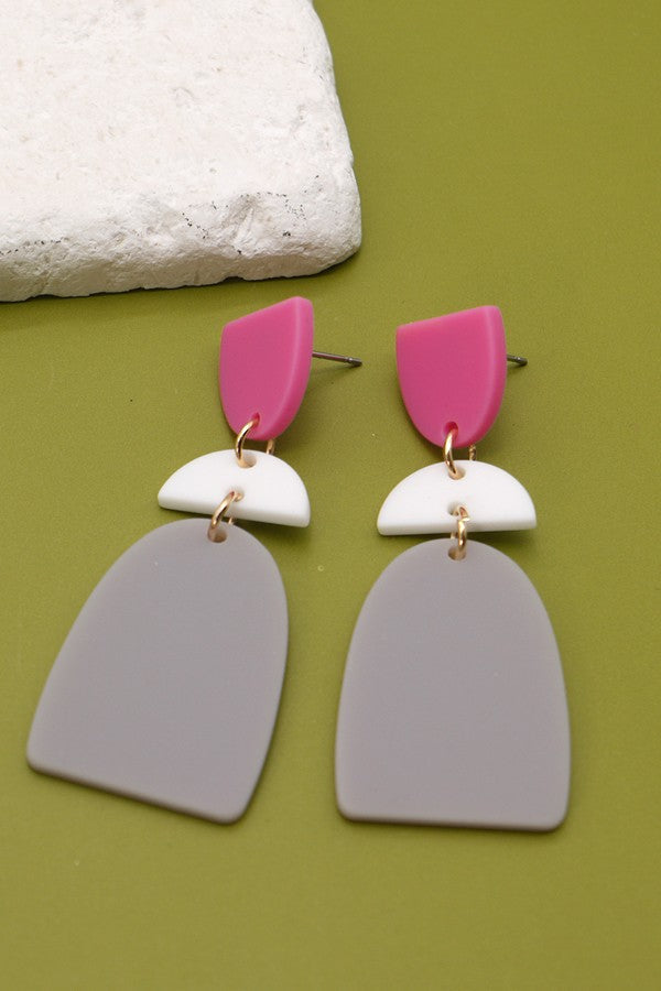 ACRYLIC GEO SHAPE DROP EARRINGS | 40E005