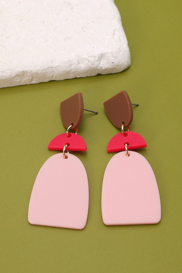 ACRYLIC GEO SHAPE DROP EARRINGS | 40E005