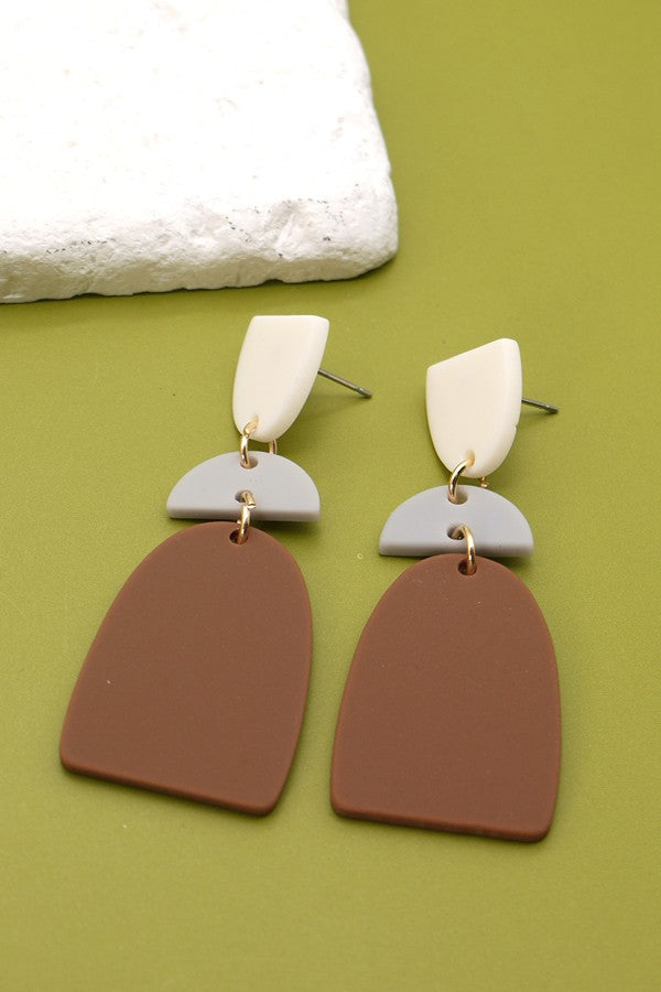 ACRYLIC GEO SHAPE DROP EARRINGS | 40E005