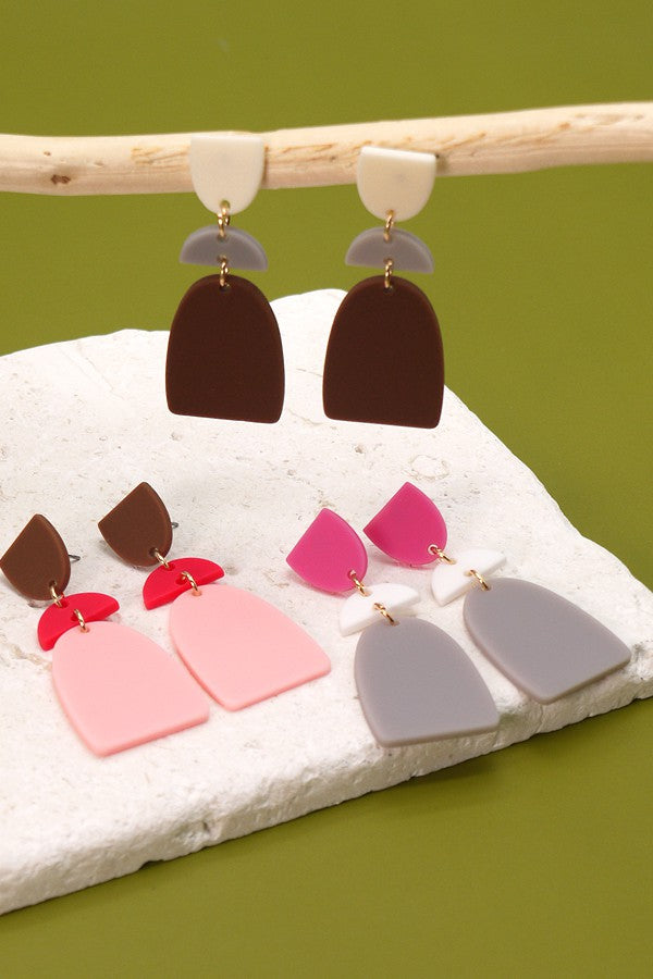ACRYLIC GEO SHAPE DROP EARRINGS | 40E005