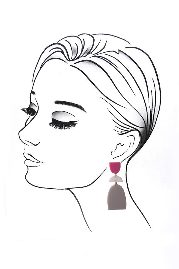 ACRYLIC GEO SHAPE DROP EARRINGS | 40E005