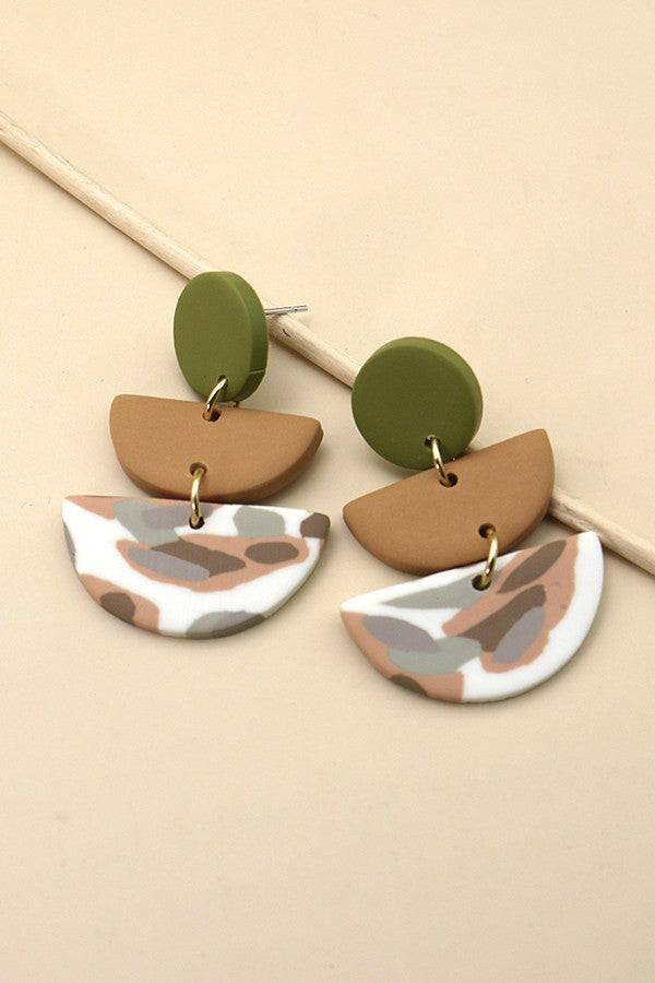 NEUTRAL POLYMER CLAY EARRINGS | 40E268