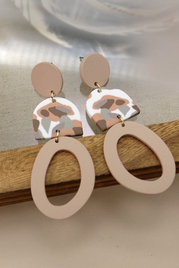 NEUTRAL POLYMER CLAY EARRINGS | 40E268