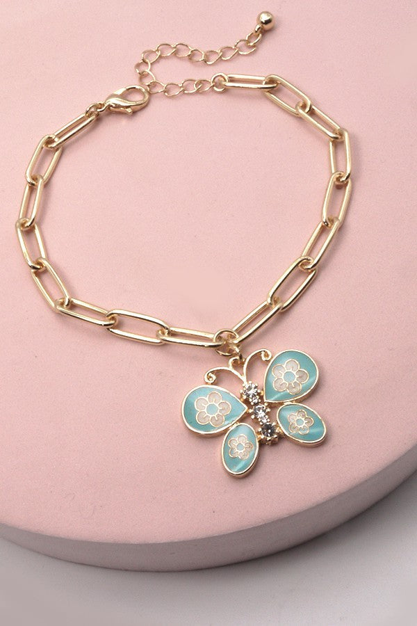 EPOXY BUTTERFLY LINK CHAIN BRACELET | 31B04001