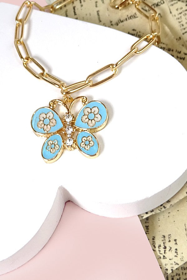 EPOXY BUTTERFLY LINK CHAIN BRACELET | 31B04001