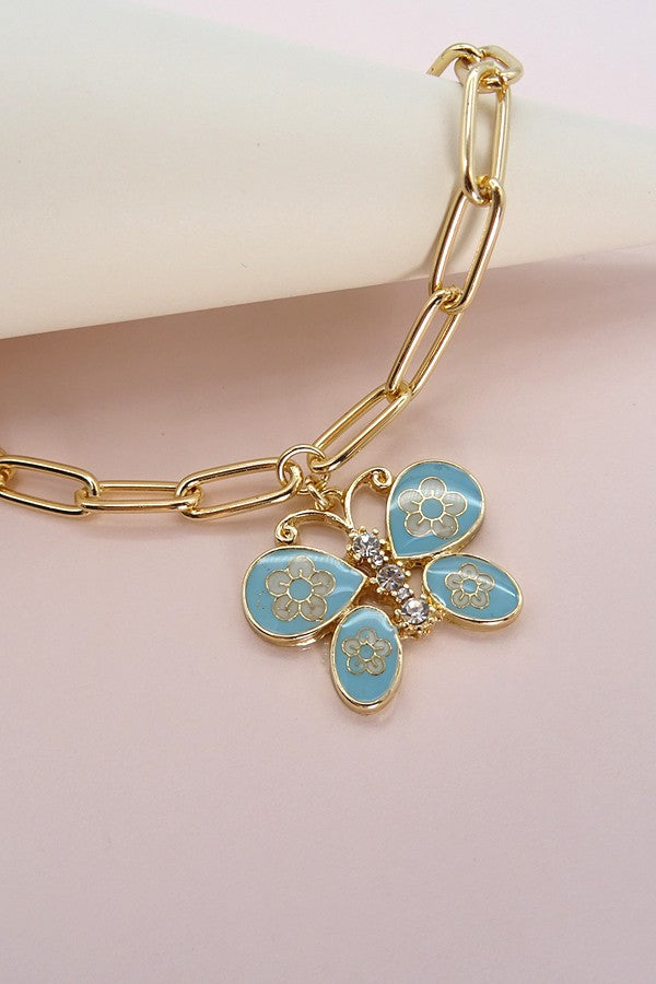 EPOXY BUTTERFLY LINK CHAIN BRACELET | 31B04001