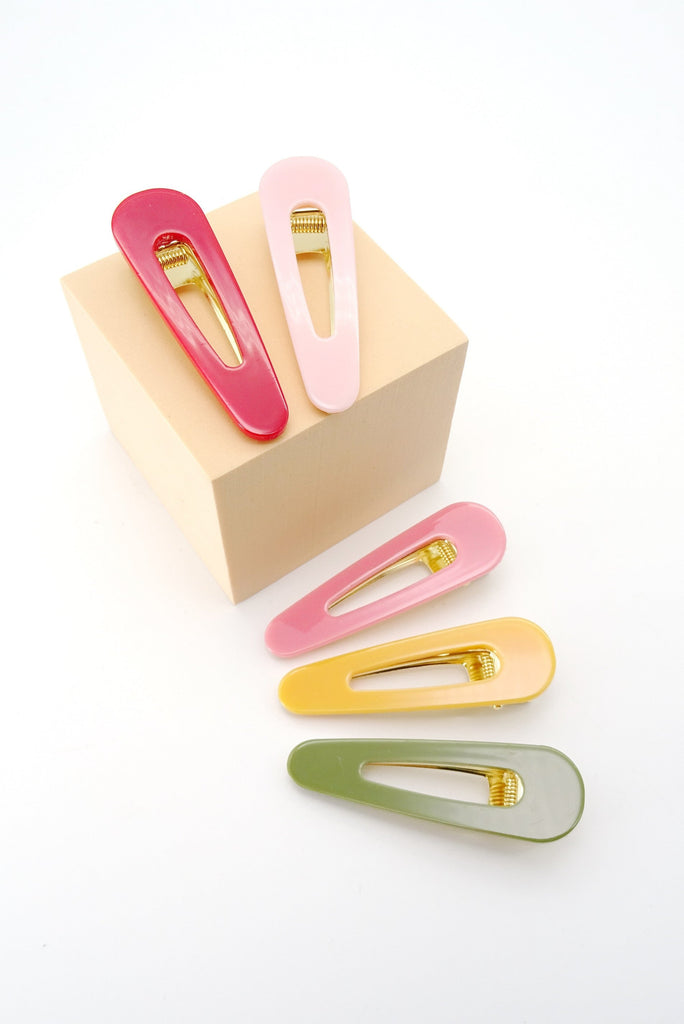 TEARDROP ACRYLIC HAIR CLIPS 40H003