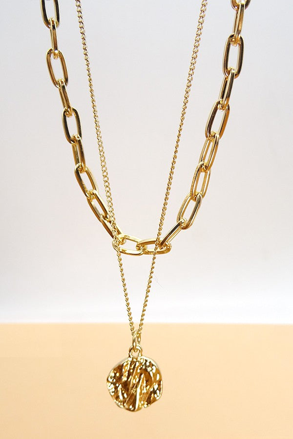 TEXTURE COIN LINK CHAIN NECK | 47N19369