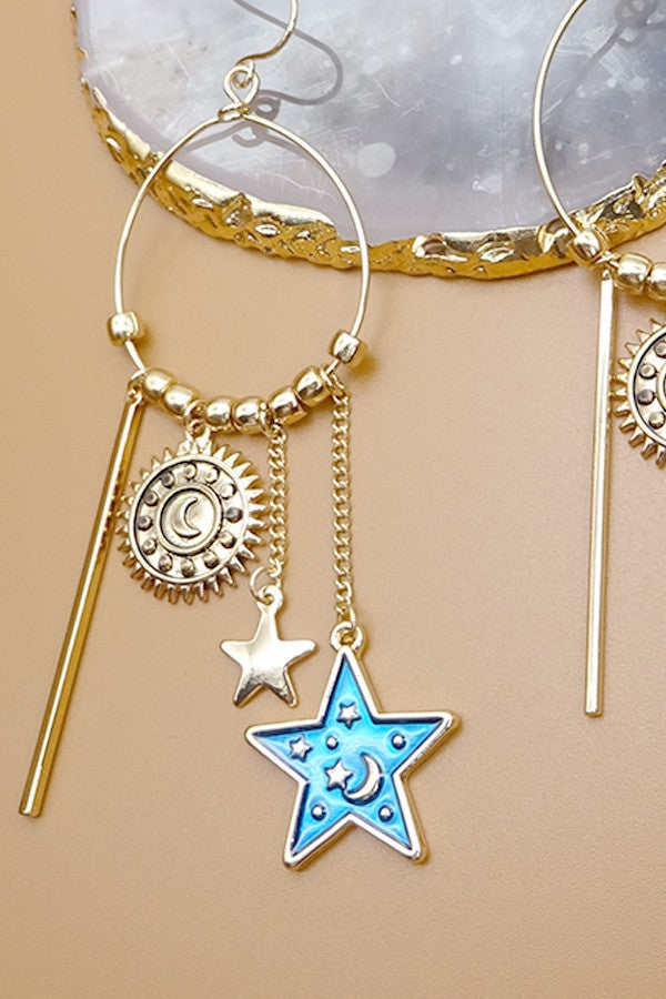 CELESTIAL WIRE HOOP DROP EARRING | 31E21112