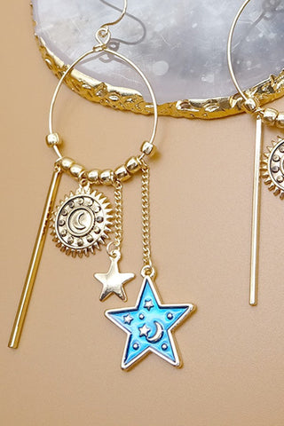 CELESTIAL WIRE HOOP DROP EARRING | 31E21112