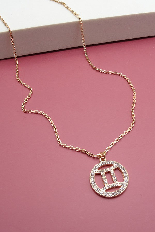 ZODIAC PENDANT NECKLACE WITH RHINESTONE  PACK OF 12 | 31N21061