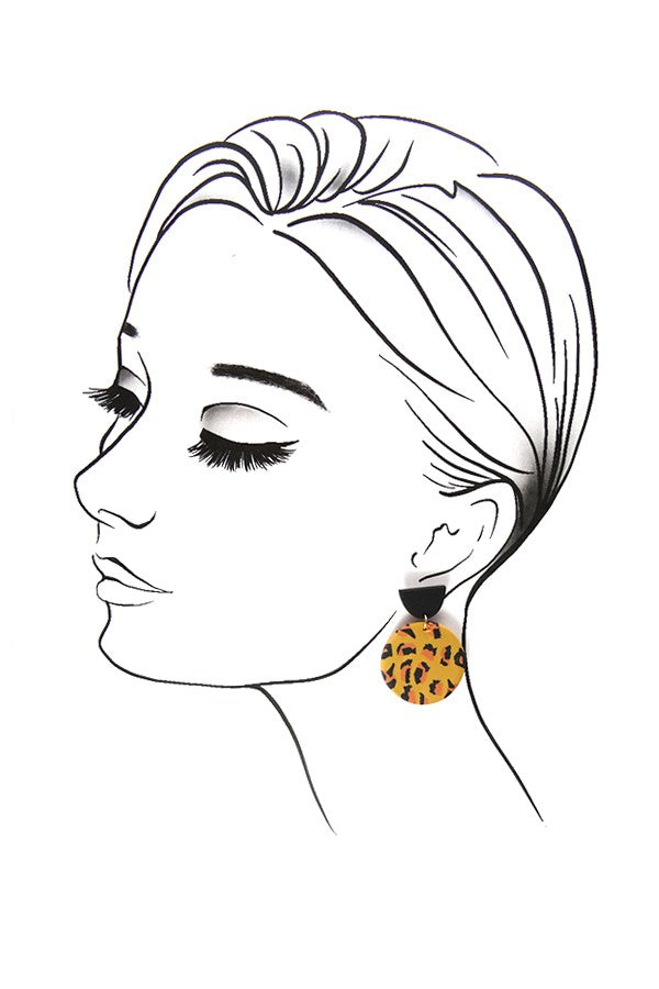 ANIMAL PRINT EXAGGERATED POLYMER CLAY EARRINGS | 40E178