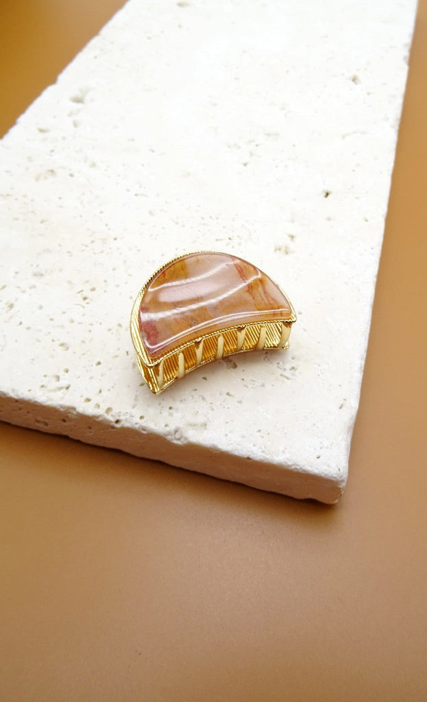 HALF MOON MARBLE HAIR CLAW CLIP | 40H383