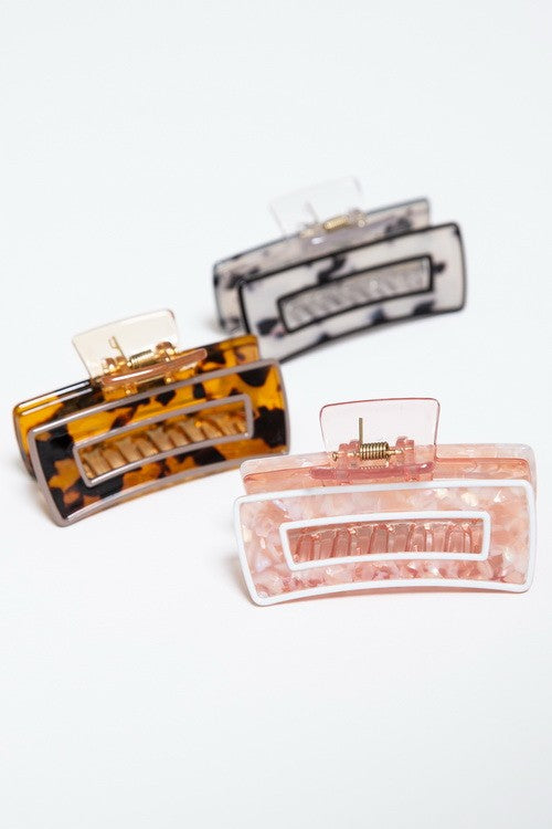 DESIGNER INSPIRED  BOLD EDGE HAIR CLAW CLIP | 40H395