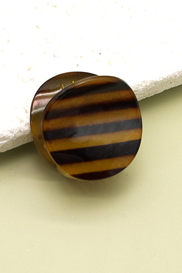 ROUND BOUNCY STRIPE HAIR CLAW CLIP PACK OF 6 | 40H401