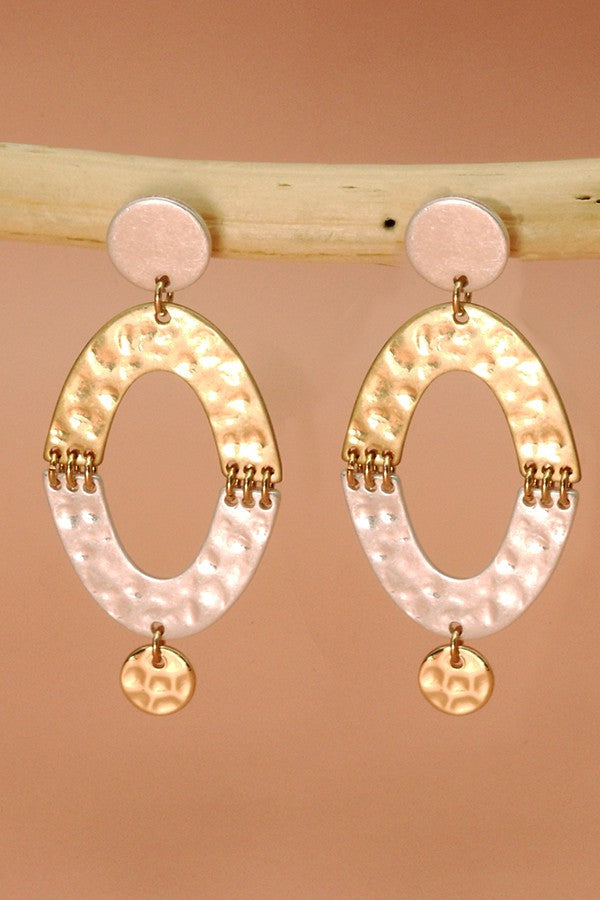 HAMMER OVAL DROP EARRINGS | 31E21584