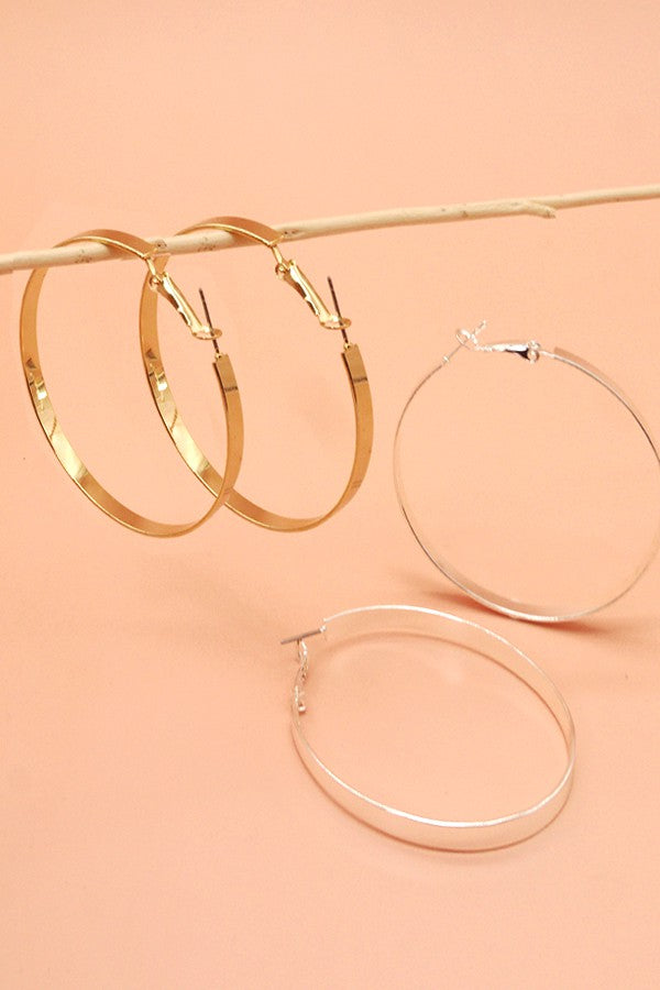 MODERN LUXE FLAT HOOP EARRINGS | 31E21662