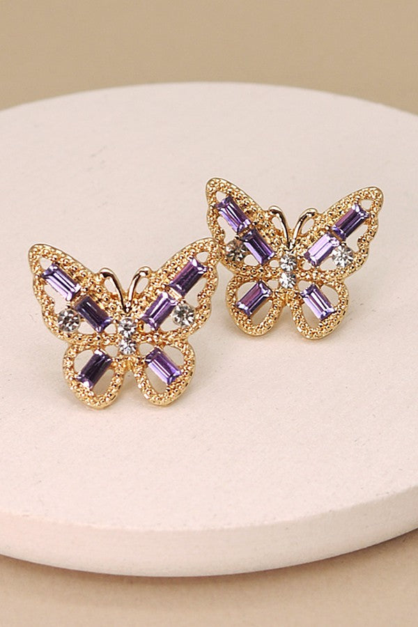 BUTTERFLY BEADED EARRINGS | 31E22000