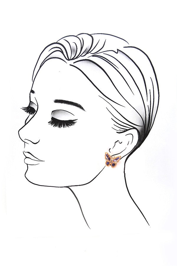 BUTTERFLY BEADED EARRINGS | 31E22000