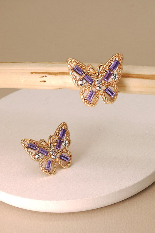 BUTTERFLY BEADED EARRINGS | 31E22000