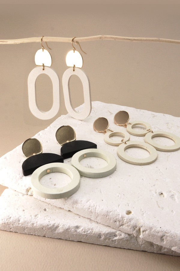 WOOD DROP EARRINGS | 31E21878