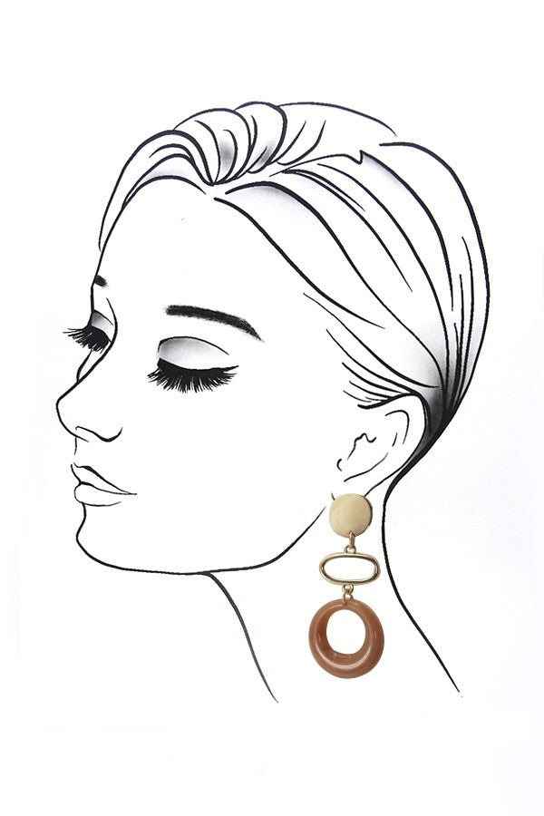 METAL MARBLIZED ACRYLC LINER DROP EARRINGS | 31E21912