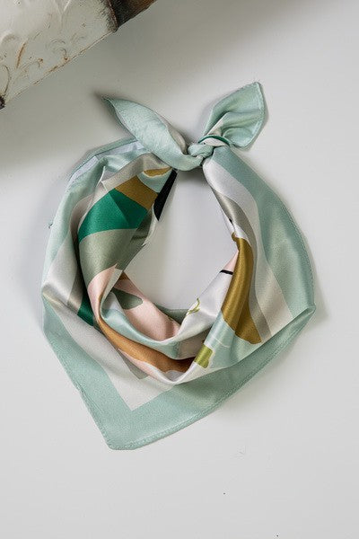 PRETTY PRINT SILKY FEEL BANDANA SCARF | 21SC369