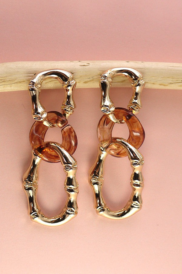 BAMBOO LINK DROP EARRINGS | 51E2021174