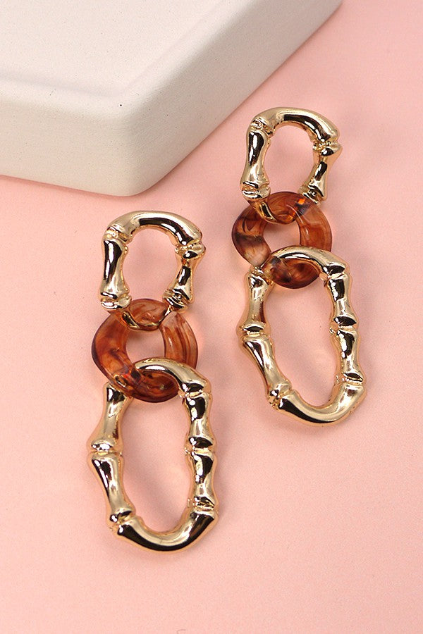 BAMBOO LINK DROP EARRINGS | 51E2021174