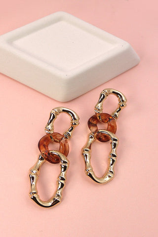 BAMBOO LINK DROP EARRINGS | 51E2021174