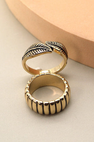 ANTIQUE LEAF DUO RING | 31R22001