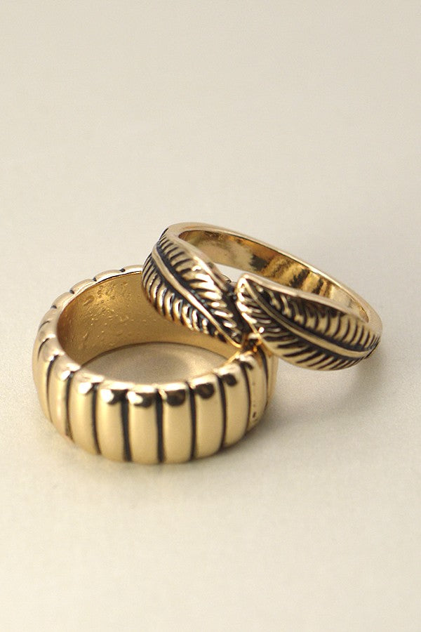 ANTIQUE LEAF DUO RING | 31R22001