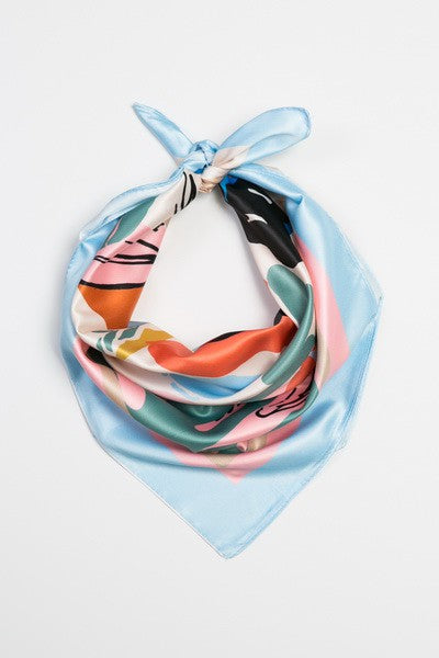 PRETTY PRINT SILKY FEEL BANDANA SCARF | 21SC371BL