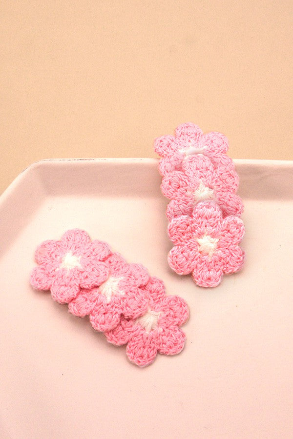 FLOWER CROCHET HAIR PIN CLIPS | 40H374