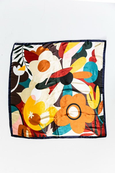 LEAF PRINT SILKY FEEL BANDANA SCARF | 21SC374