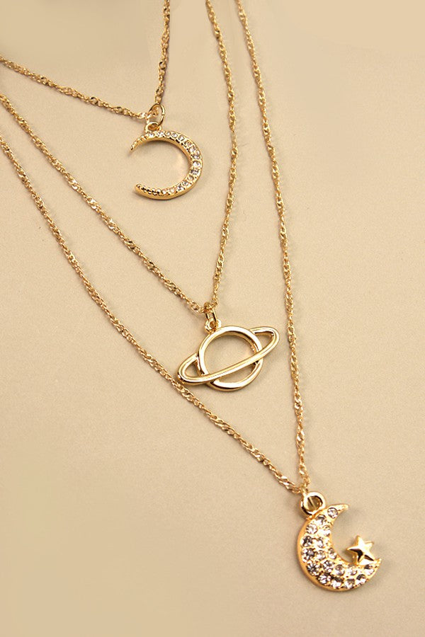 RHINESTONE MOON SPACE NECKLACE | 51N2011907