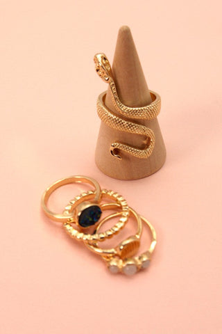 Gold mixed variety rings featuring snake | 14R013